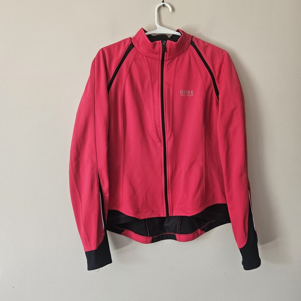 Gore Bike Wear Cycling Jacket Women’s Large EU 40 Windstopper Shell Red Black